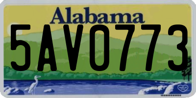 AL license plate 5AV0773