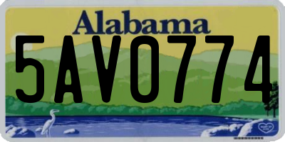 AL license plate 5AV0774