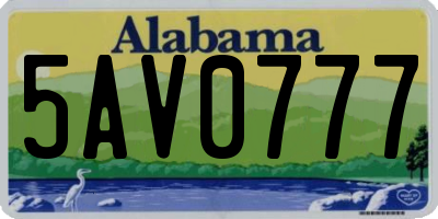 AL license plate 5AV0777