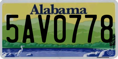 AL license plate 5AV0778