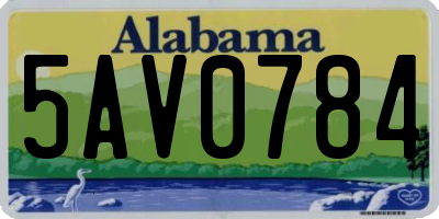 AL license plate 5AV0784