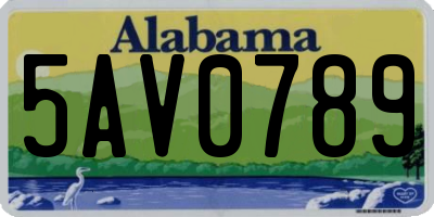AL license plate 5AV0789