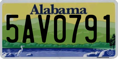 AL license plate 5AV0791
