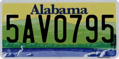 AL license plate 5AV0795