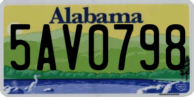 AL license plate 5AV0798