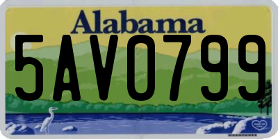 AL license plate 5AV0799
