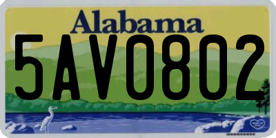 AL license plate 5AV0802