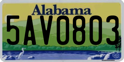 AL license plate 5AV0803