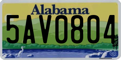 AL license plate 5AV0804
