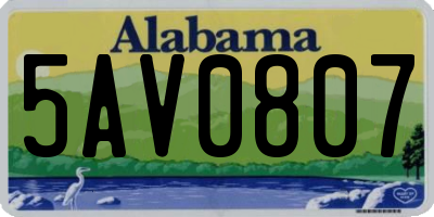 AL license plate 5AV0807