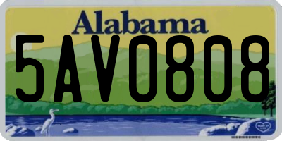 AL license plate 5AV0808