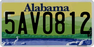 AL license plate 5AV0812