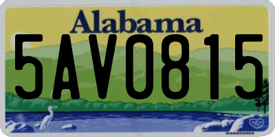 AL license plate 5AV0815