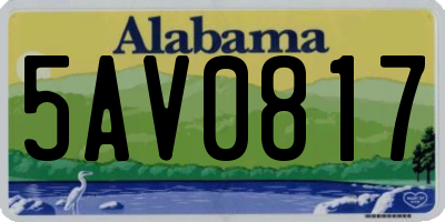 AL license plate 5AV0817