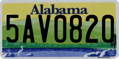 AL license plate 5AV0820