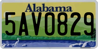 AL license plate 5AV0829