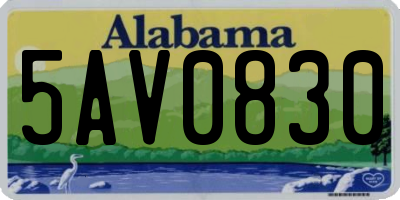 AL license plate 5AV0830