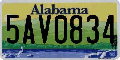 AL license plate 5AV0834