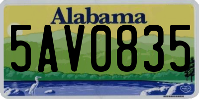 AL license plate 5AV0835