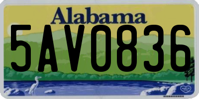 AL license plate 5AV0836
