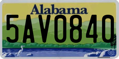 AL license plate 5AV0840