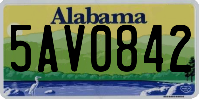 AL license plate 5AV0842