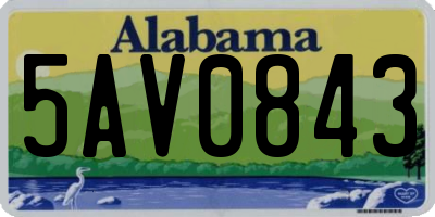AL license plate 5AV0843