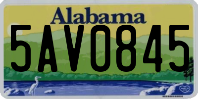 AL license plate 5AV0845