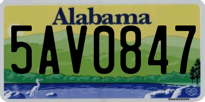 AL license plate 5AV0847