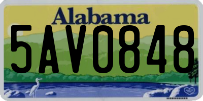 AL license plate 5AV0848