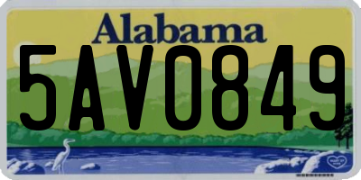 AL license plate 5AV0849