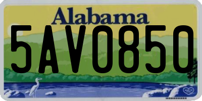 AL license plate 5AV0850