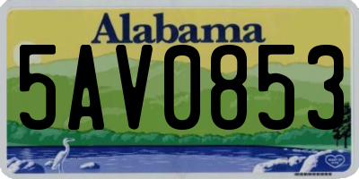 AL license plate 5AV0853
