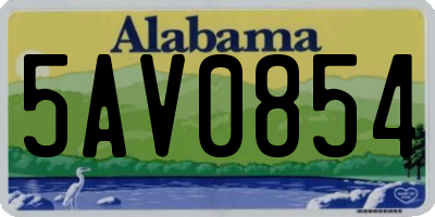 AL license plate 5AV0854