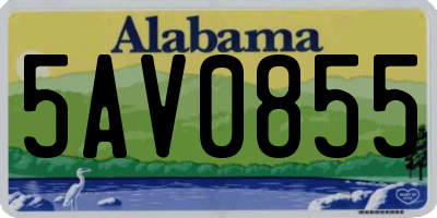 AL license plate 5AV0855