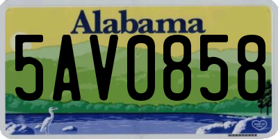 AL license plate 5AV0858