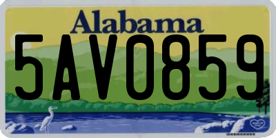 AL license plate 5AV0859
