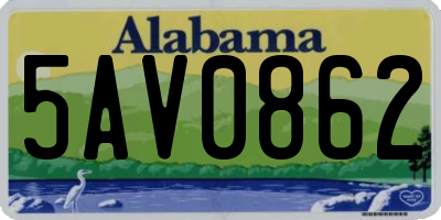 AL license plate 5AV0862