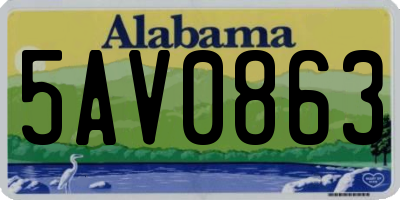 AL license plate 5AV0863