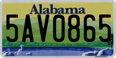 AL license plate 5AV0865