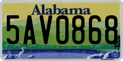 AL license plate 5AV0868