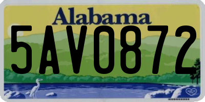 AL license plate 5AV0872