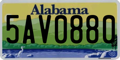 AL license plate 5AV0880