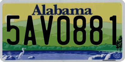 AL license plate 5AV0881