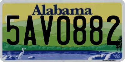 AL license plate 5AV0882