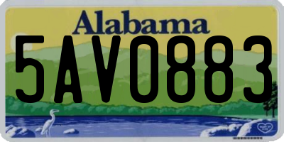 AL license plate 5AV0883