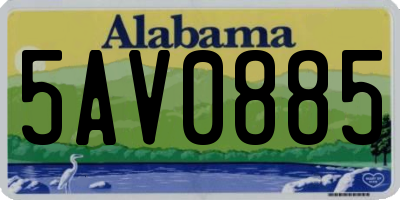 AL license plate 5AV0885
