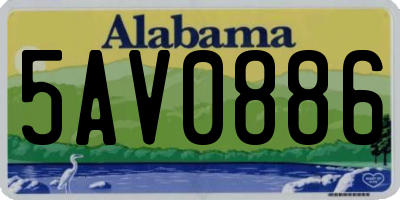 AL license plate 5AV0886