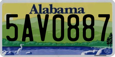 AL license plate 5AV0887