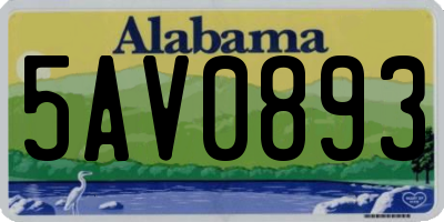 AL license plate 5AV0893